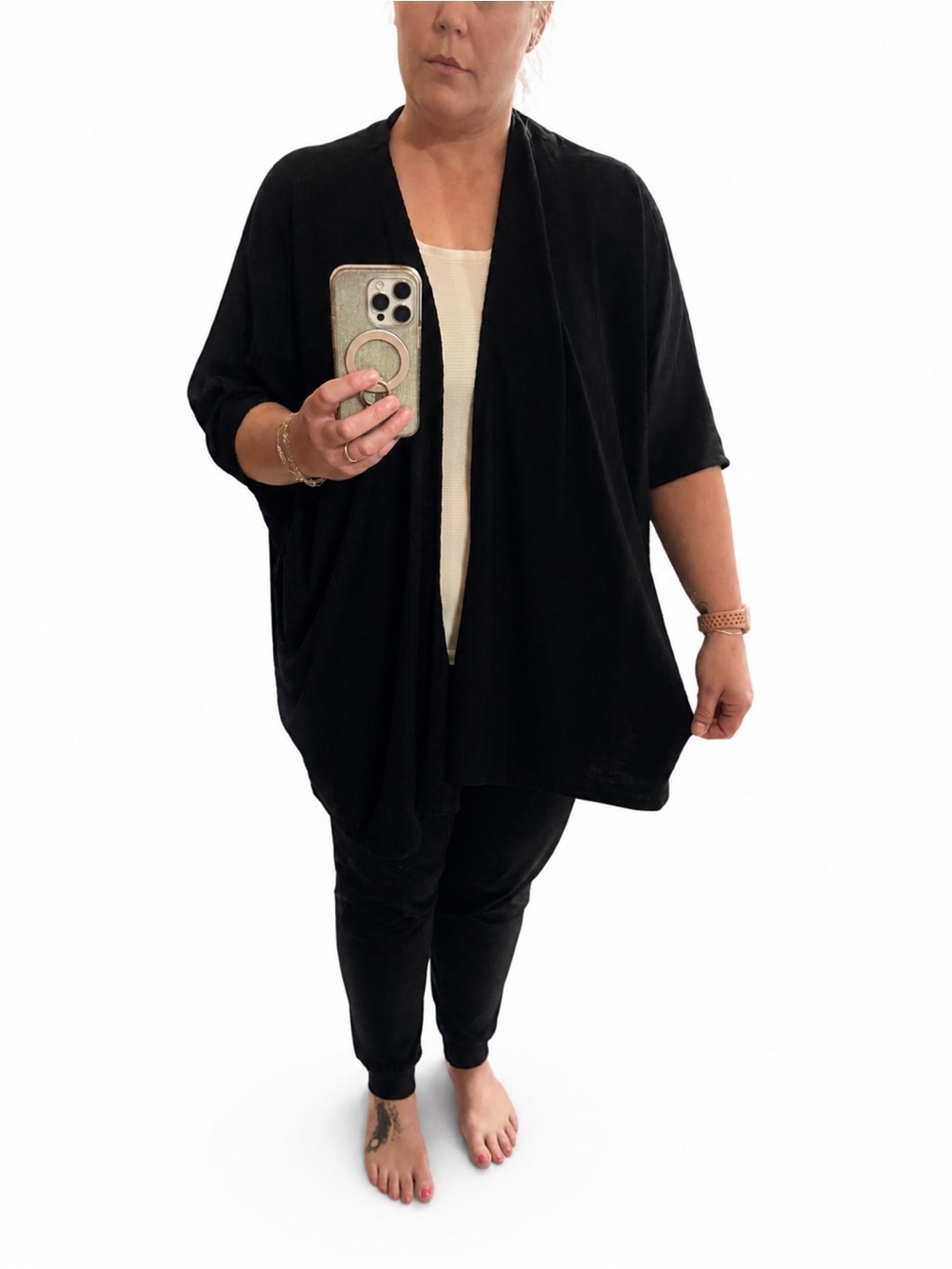 -Lane Bryant Drape collar kimono style short sleeve sweater size 14/16